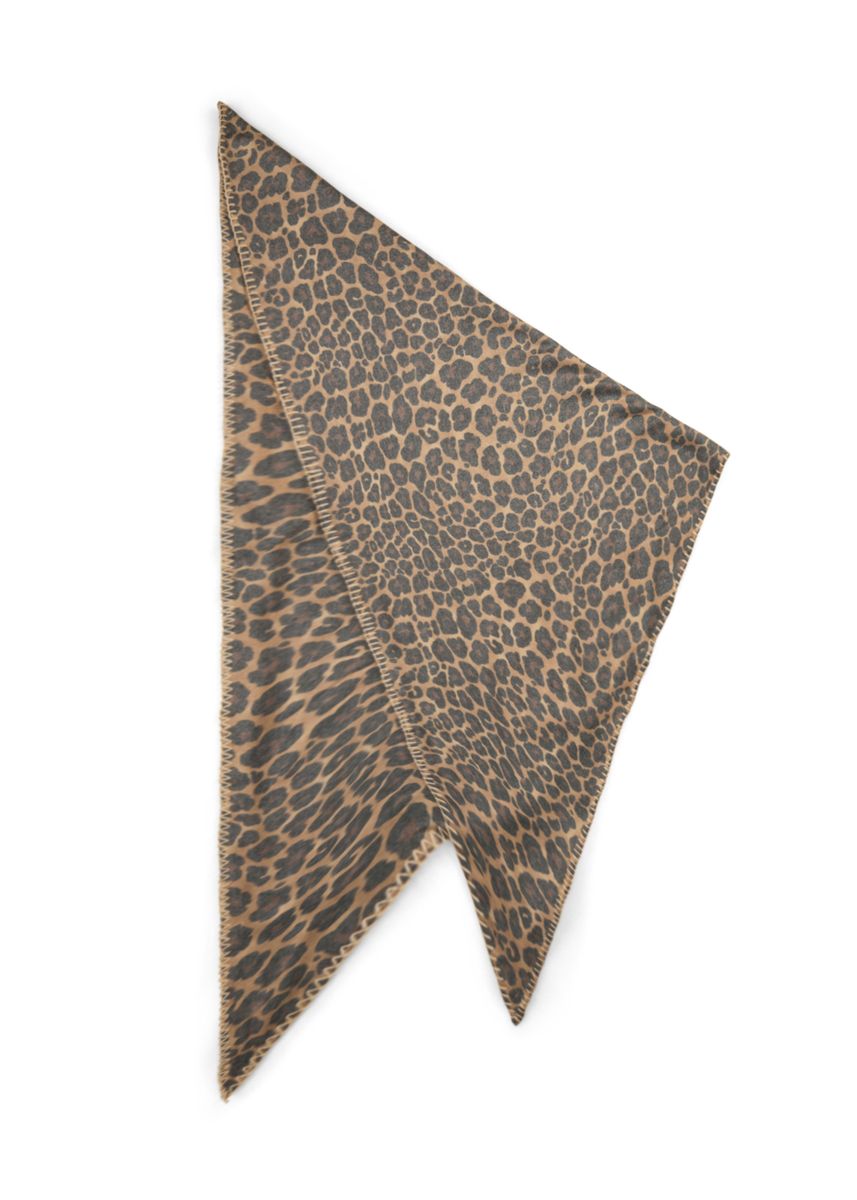 Kaschmirweiches Dreieckstuch mit Fellmuster