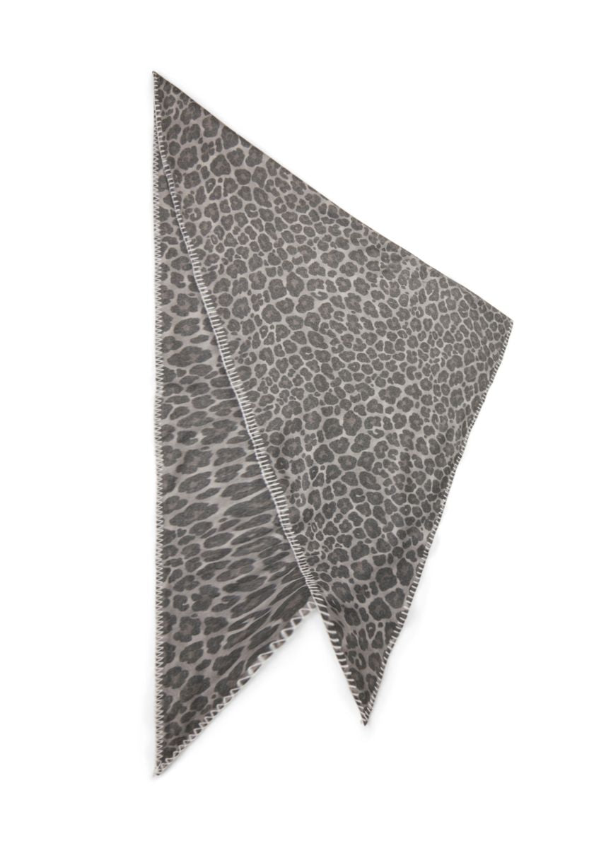 Kaschmirweiches Dreieckstuch mit Fellmuster