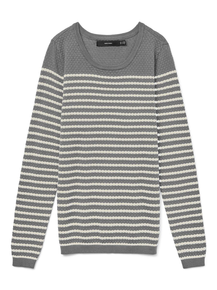 VMCARE STRUCTURE LS O-NECK BLOU NOOS