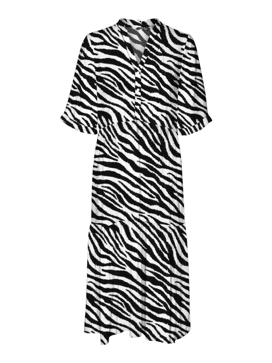 VMEASY JOY 2/4 FRL CALF DRESS WVN GA