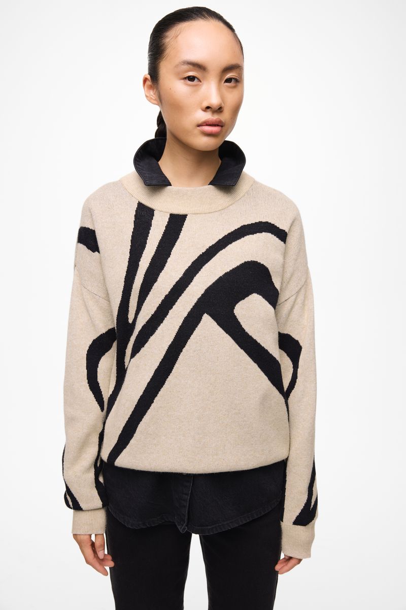 VITIF JACQUARD L/S KNIT TOP - NOOS