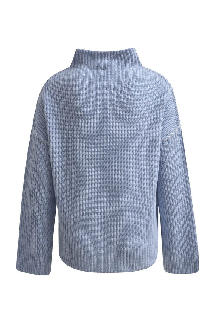 Contrast Stitch Rib Pullover