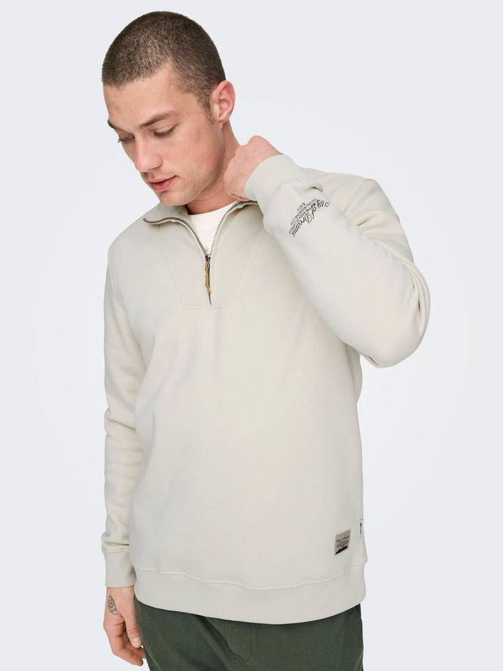ONSRILEY REG 1/4 ZIP HIGH NECK SWT VD