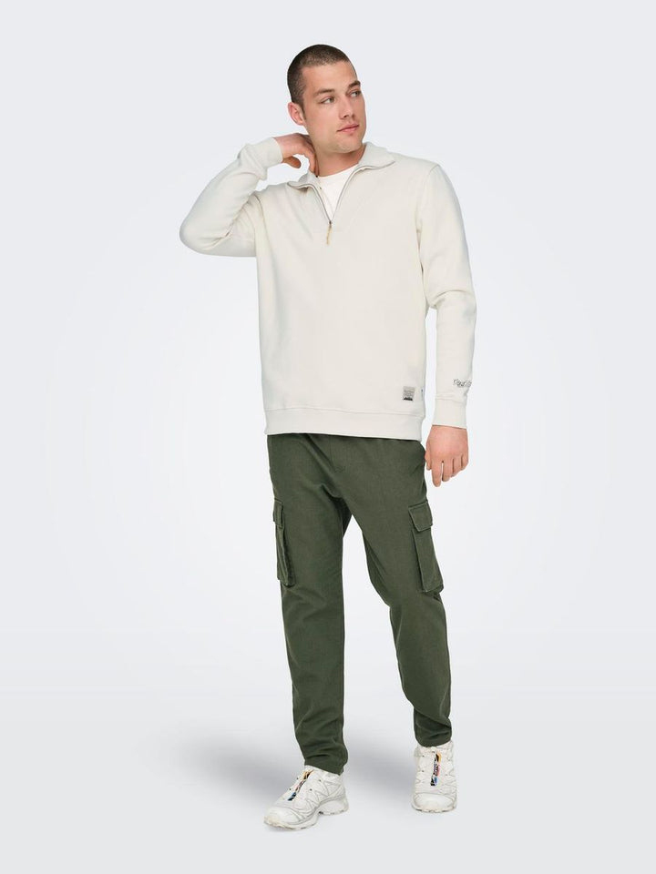 ONSRILEY REG 1/4 ZIP HIGH NECK SWT VD