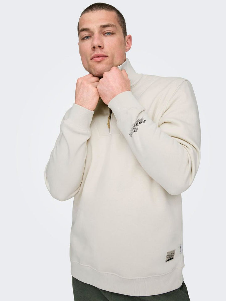 ONSRILEY REG 1/4 ZIP HIGH NECK SWT VD