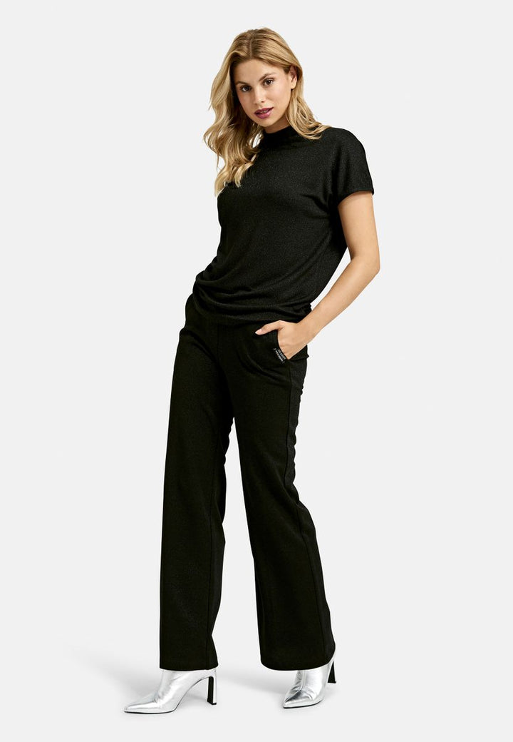 Fine Metallic T-Shirt Stand up collar