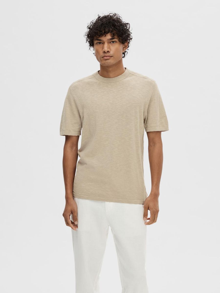 SLHBERG LINEN SS KNIT TEE NOOS