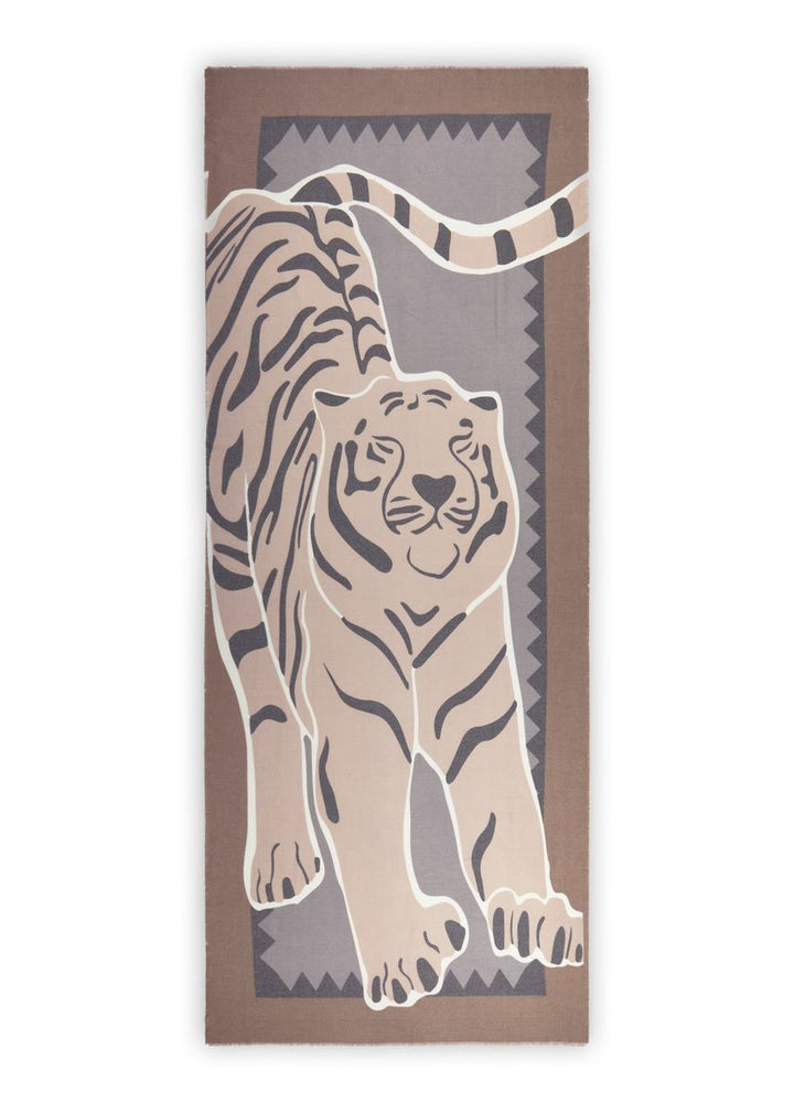 Kaschmirweicher Schal mit Tigerprint