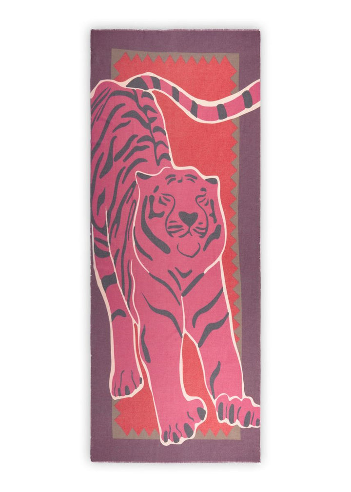 Kaschmirweicher Schal mit Tigerprint