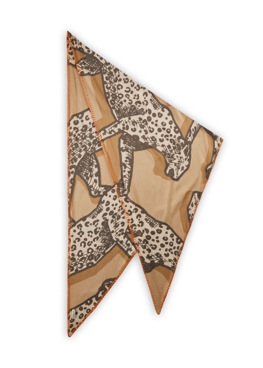 Kaschmirweiches Dreieckstuch mit Leopardendruck