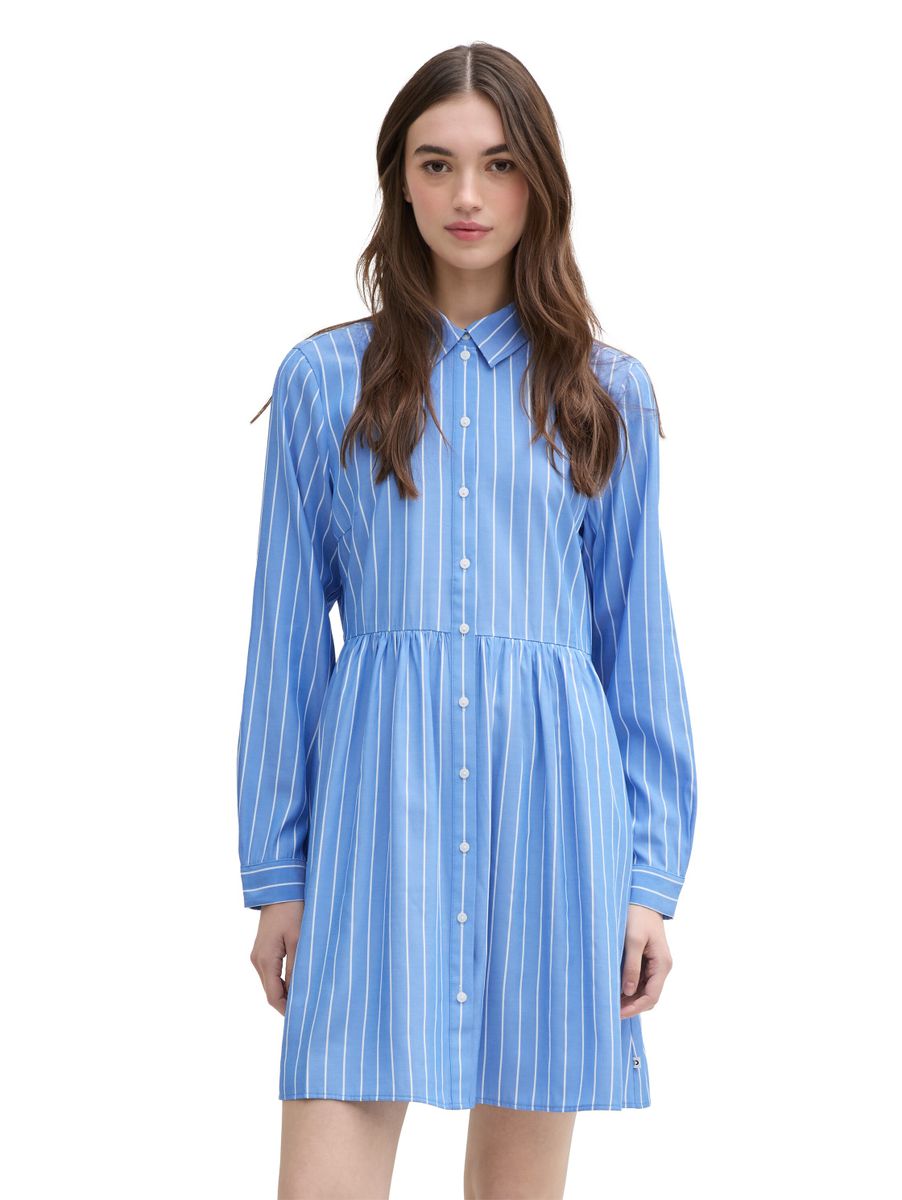 Mini-Blusenkleid mit Streifenmuster