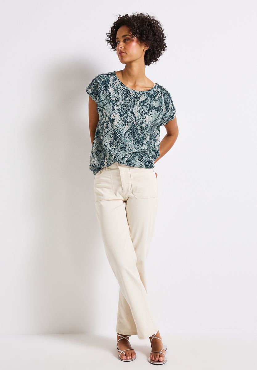 Snake Print Bluse mit Tape