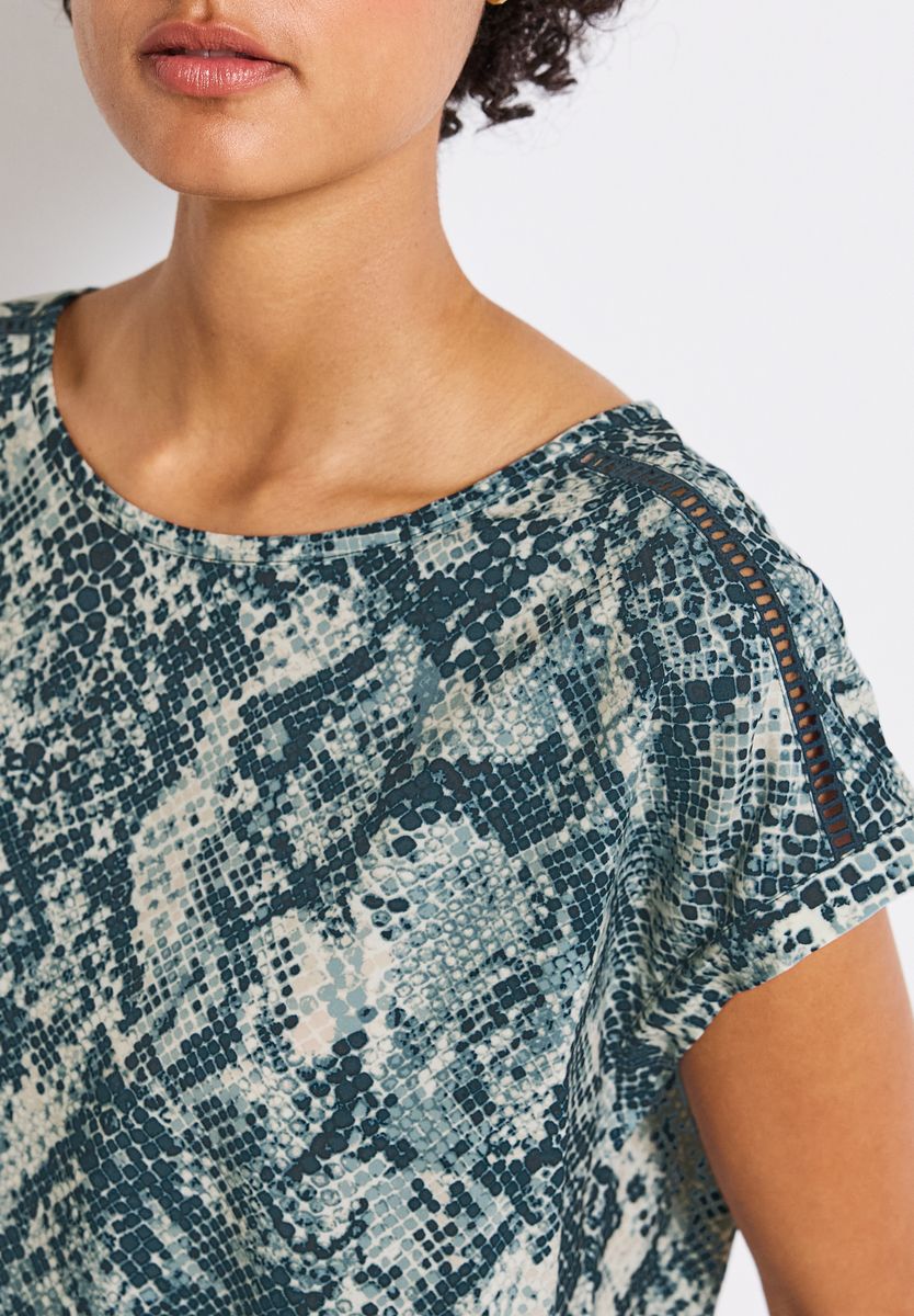 Snake Print Bluse mit Tape