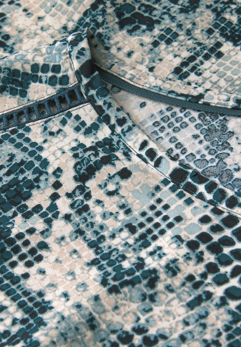 Snake Print Bluse mit Tape