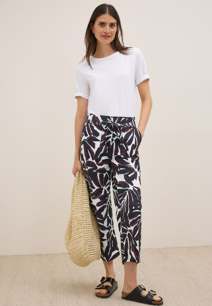 Gemusterte Wide Leg Hose