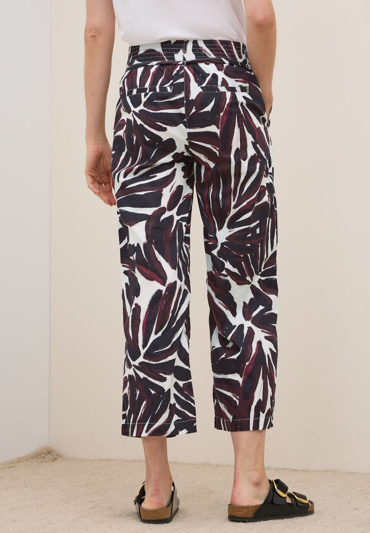 Gemusterte Wide Leg Hose