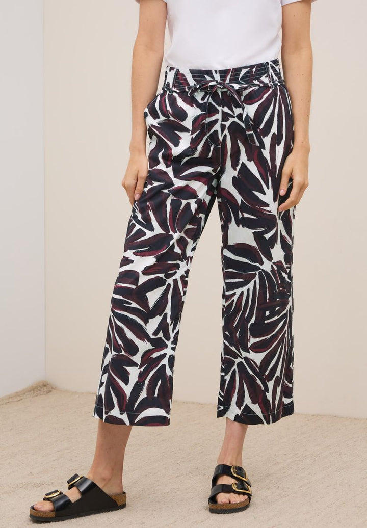 Gemusterte Wide Leg Hose