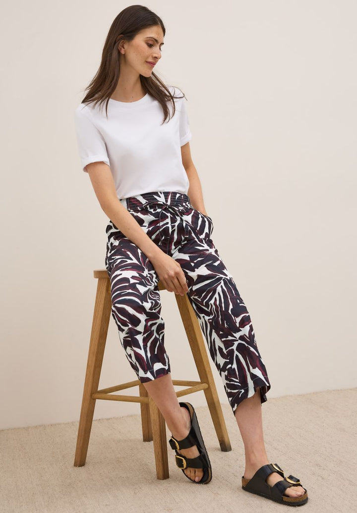 Gemusterte Wide Leg Hose