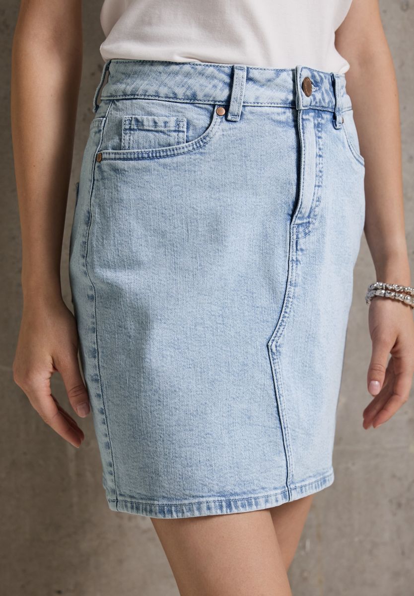 Jeansrock im Bleached-Look