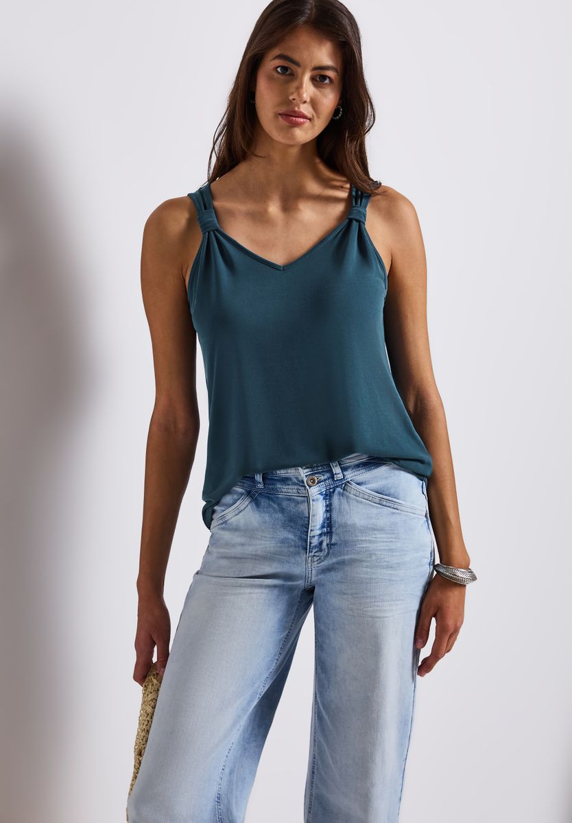 Silk-Look Top mit Knoten