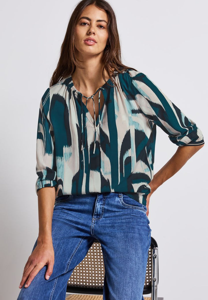 Ikat Tunika mit Tape-Details