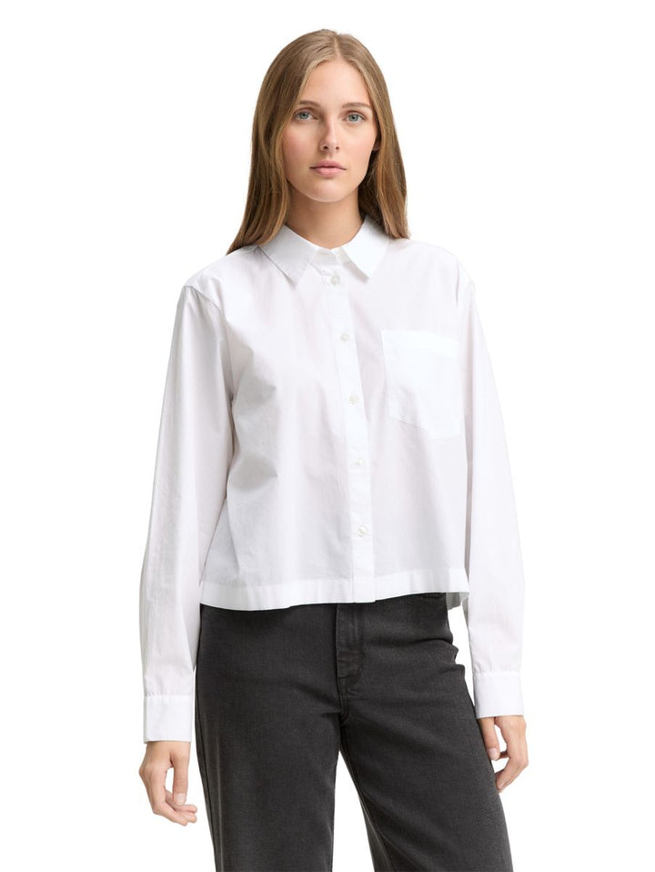 Boxy Fit Hemdbluse mit Brusttasche