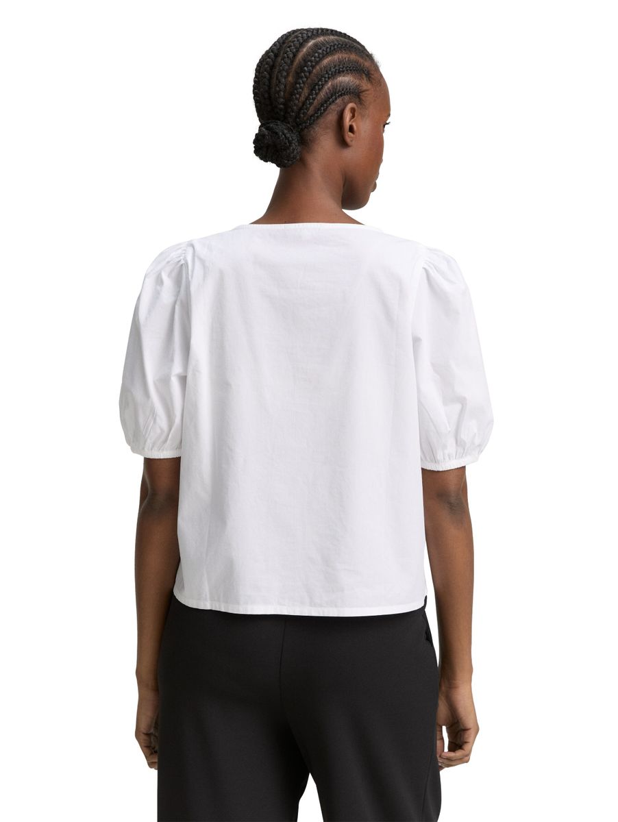Popeline Bluse mit Schleifendetail