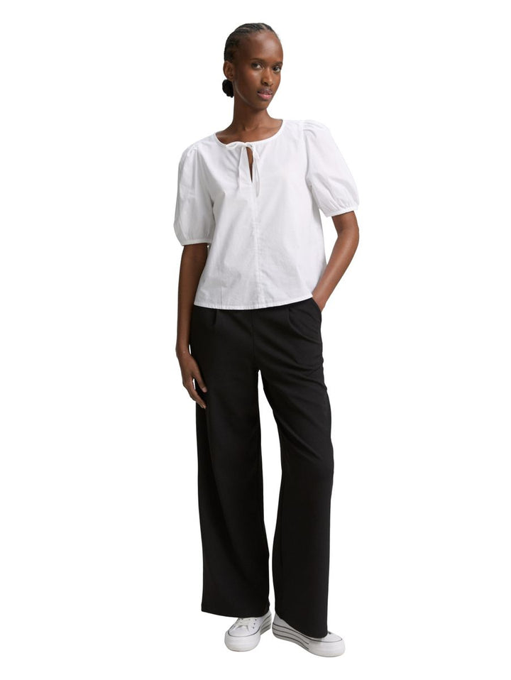 Popeline Bluse mit Schleifendetail