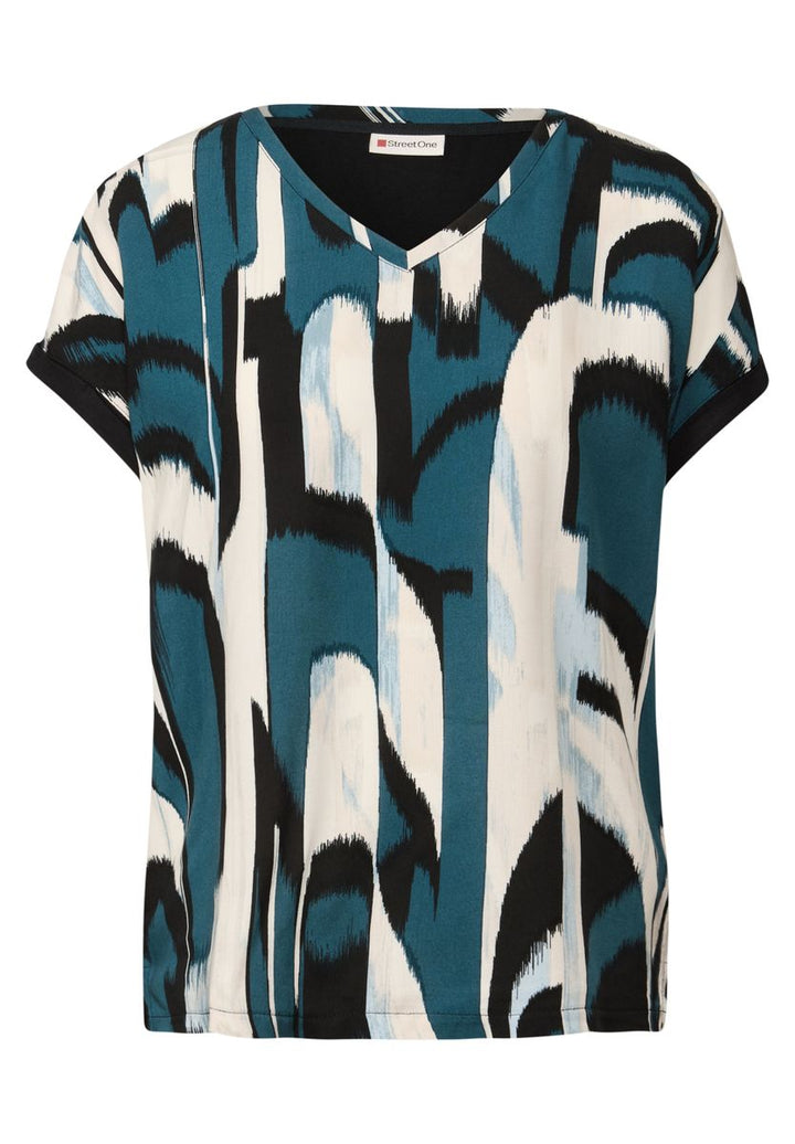 Materialmix Ikat Print Shirt