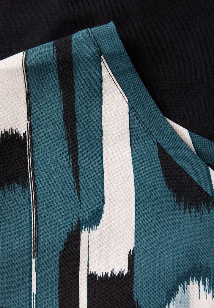 Materialmix Ikat Print Shirt