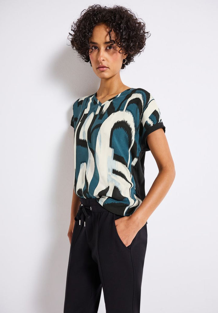 Materialmix Ikat Print Shirt