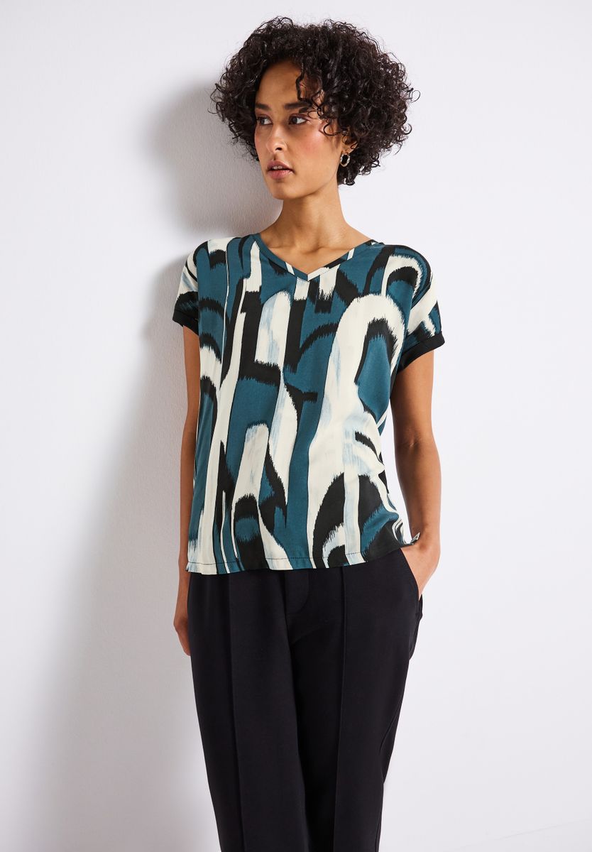 Materialmix Ikat Print Shirt