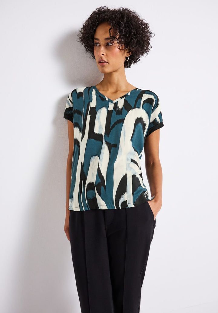 Materialmix Ikat Print Shirt