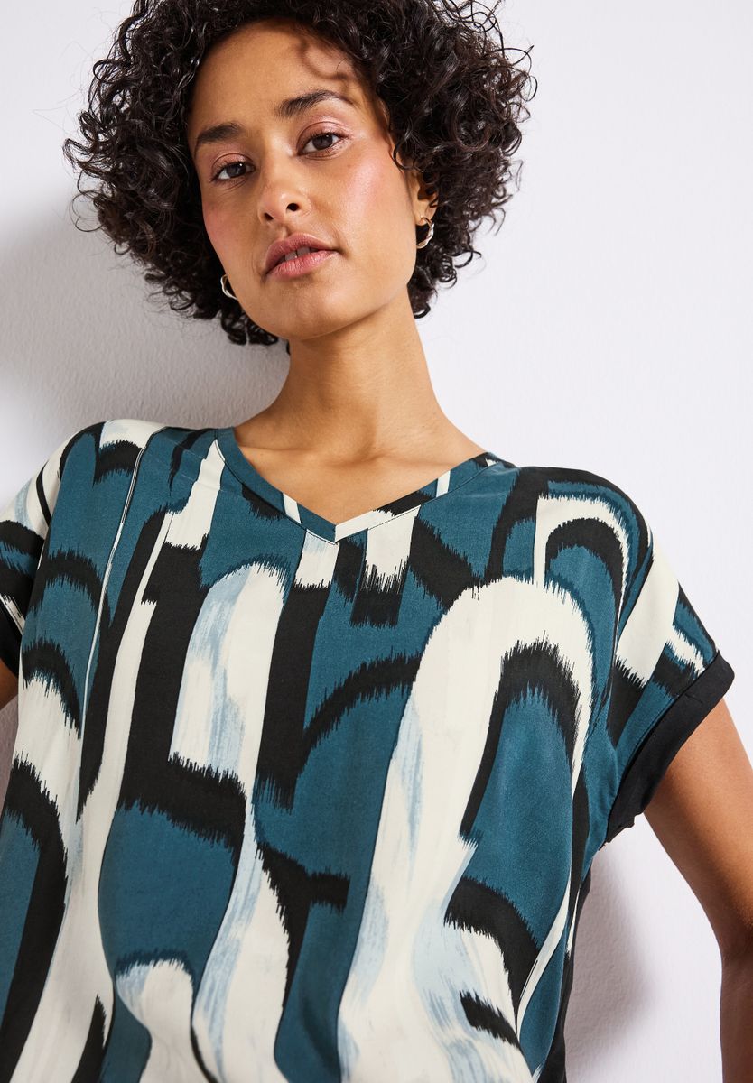 Materialmix Ikat Print Shirt