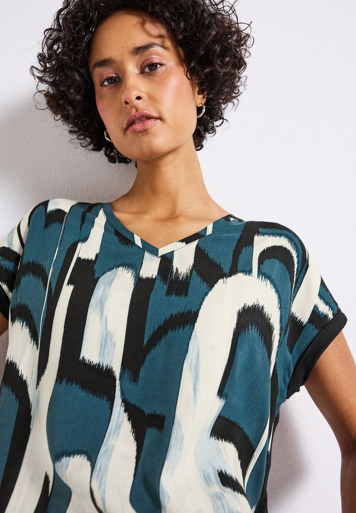 Materialmix Ikat Print Shirt