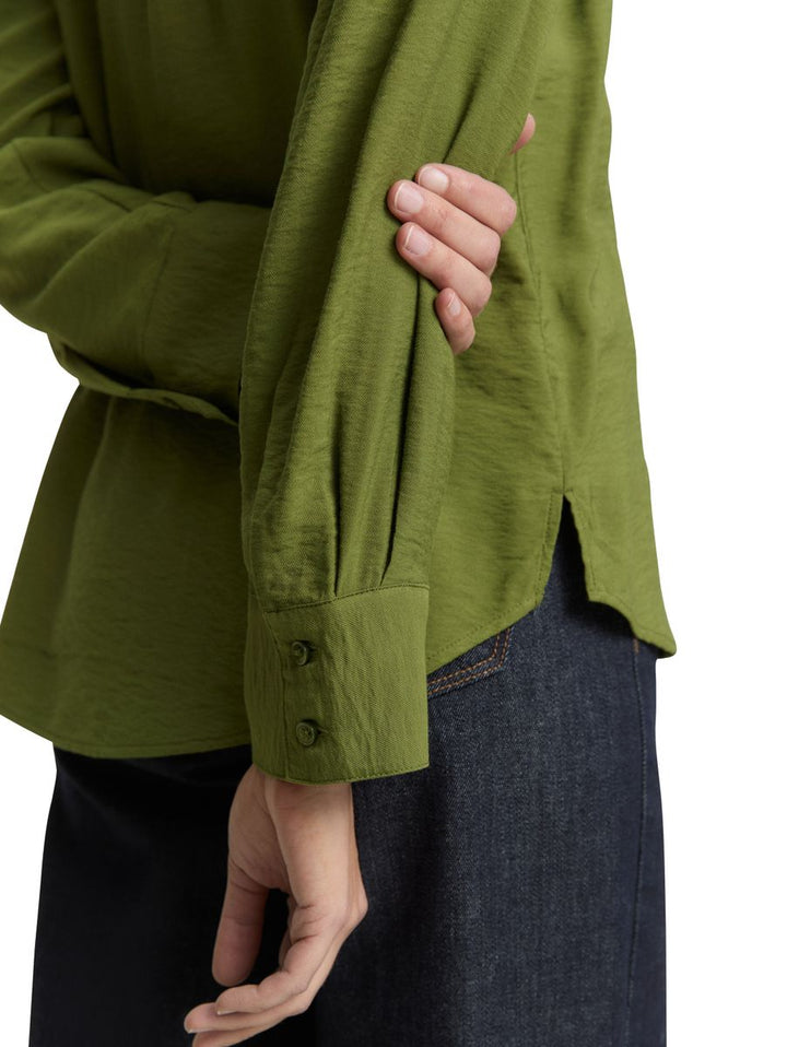 Crinkle Bluse mit Brusttaschen