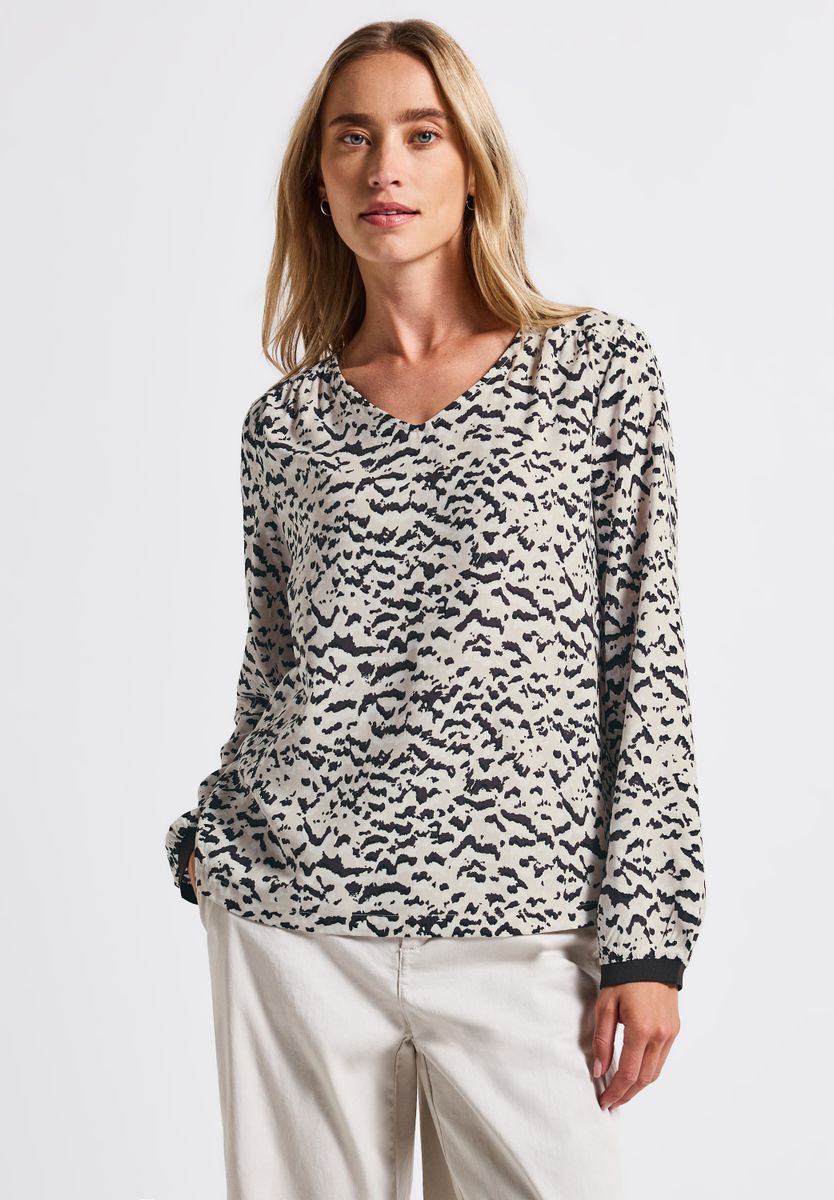 V-Neck Bluse mit Tape