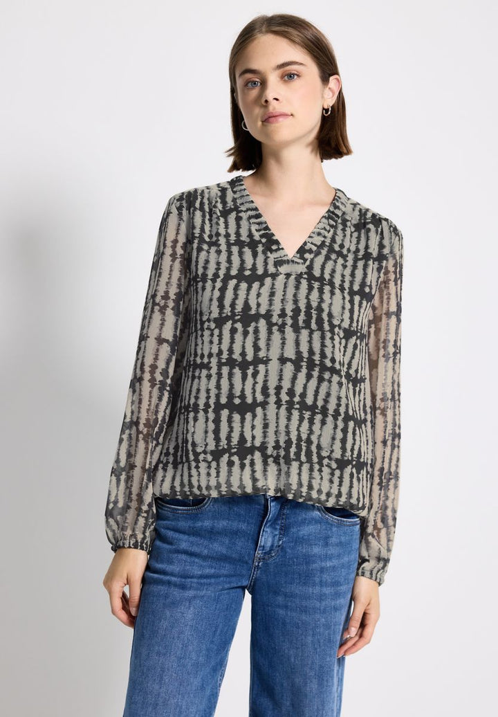 V-Neck Chiffon Tunika
