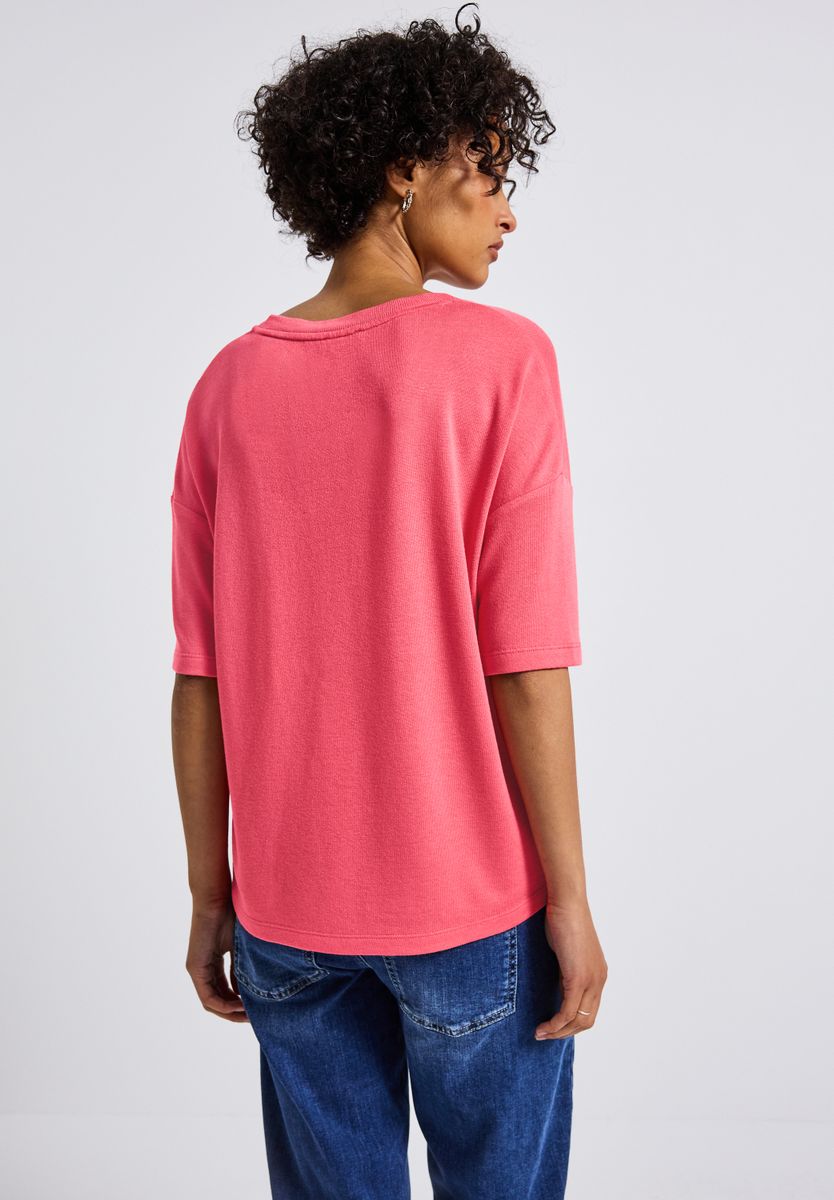Strick-Look V-Neck T-Shirt