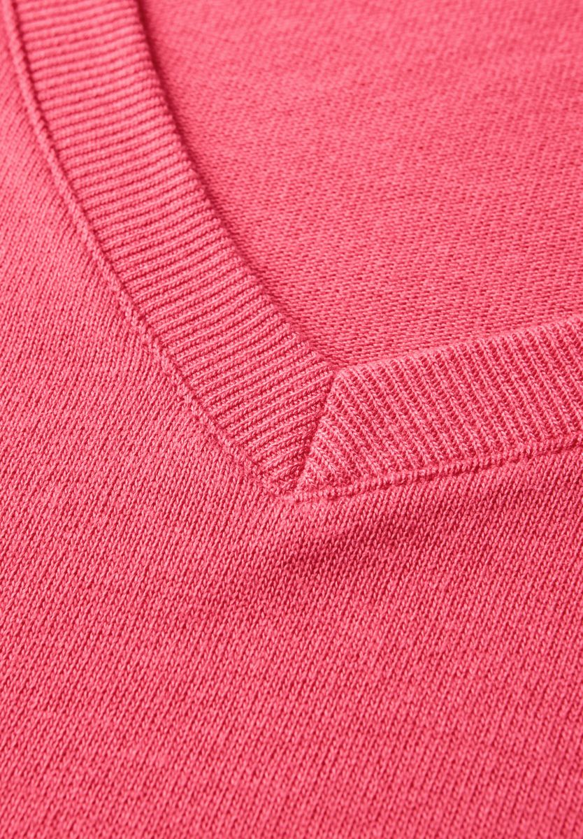 Strick-Look V-Neck T-Shirt