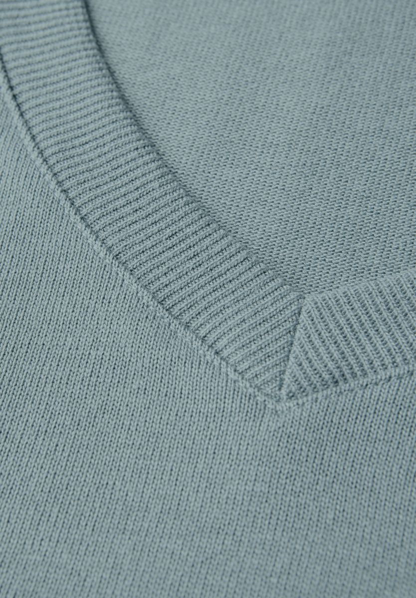 Strick-Look V-Neck T-Shirt