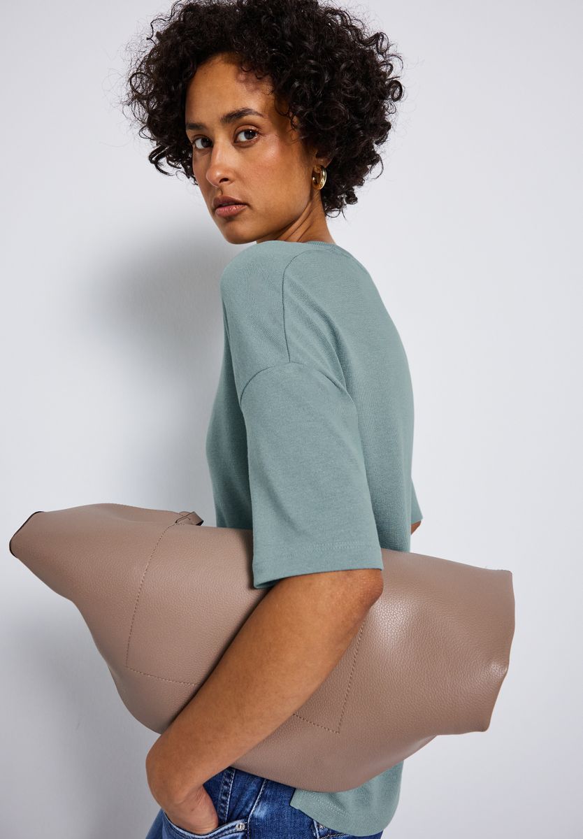 Strick-Look V-Neck T-Shirt