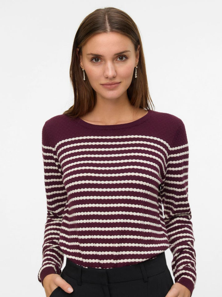 VMCARE STRUCTURE LS O-NECK BLOU NOOS