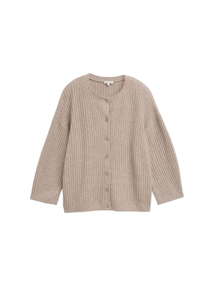 Loose Fit Cardigan mit Rippstruktur