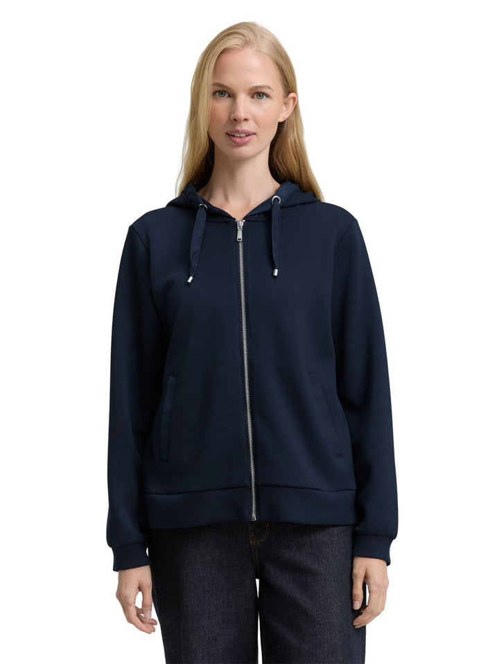 Hoodie Sweatjacke aus Scuba