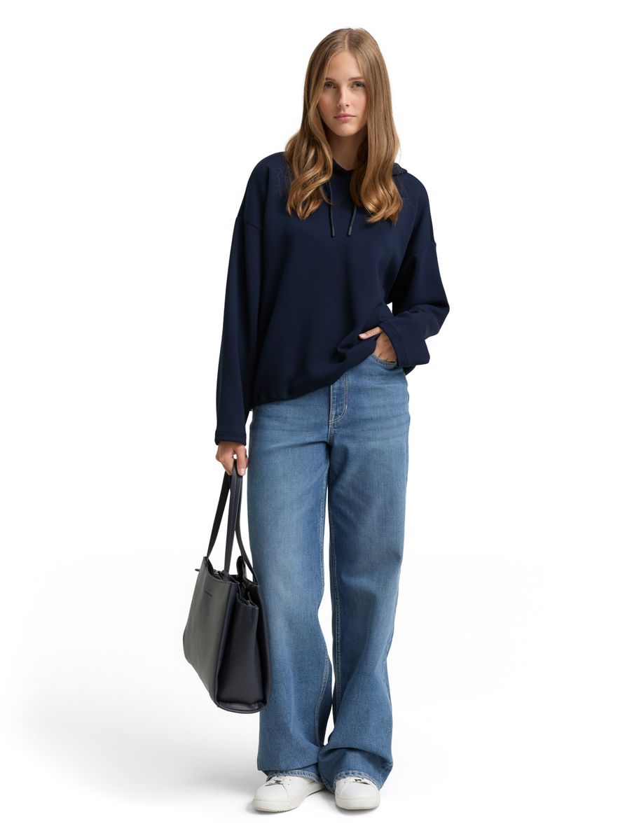 Loose Fit Scuba Hoodie Sweatshirt