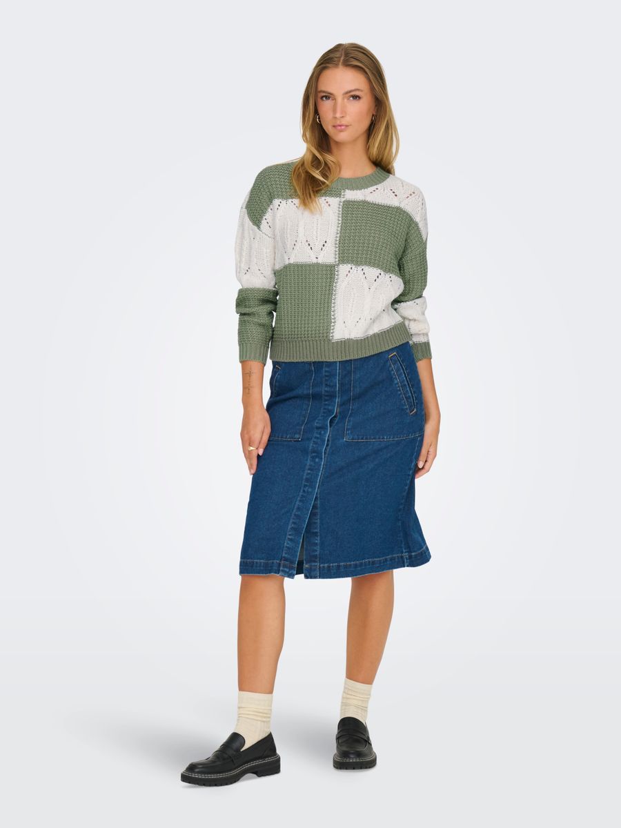 JDYJUSTY L/S MIX STRUC PULLOVER KNT NOOS