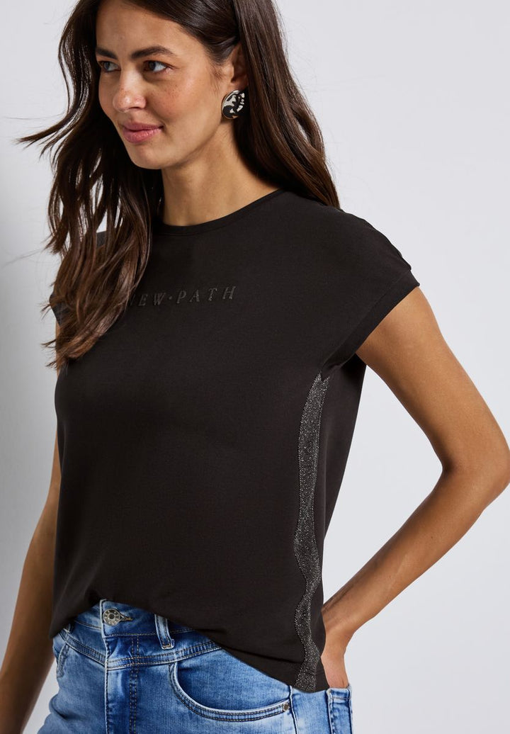 T-Shirt mit Glitzerdetails