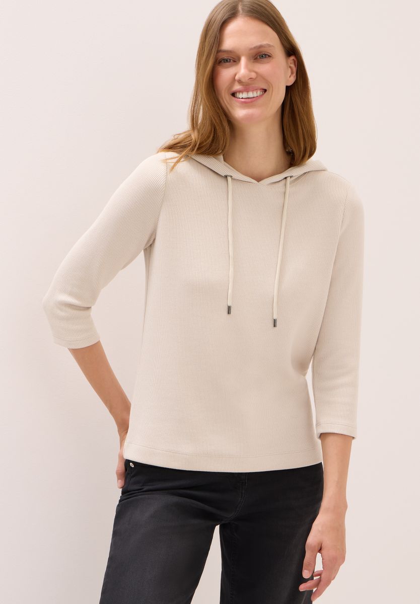 Hoodie Shirt in Rippstruktur