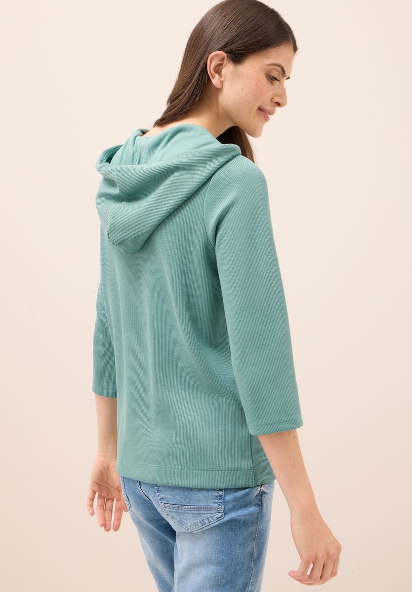 Hoodie Shirt in Rippstruktur